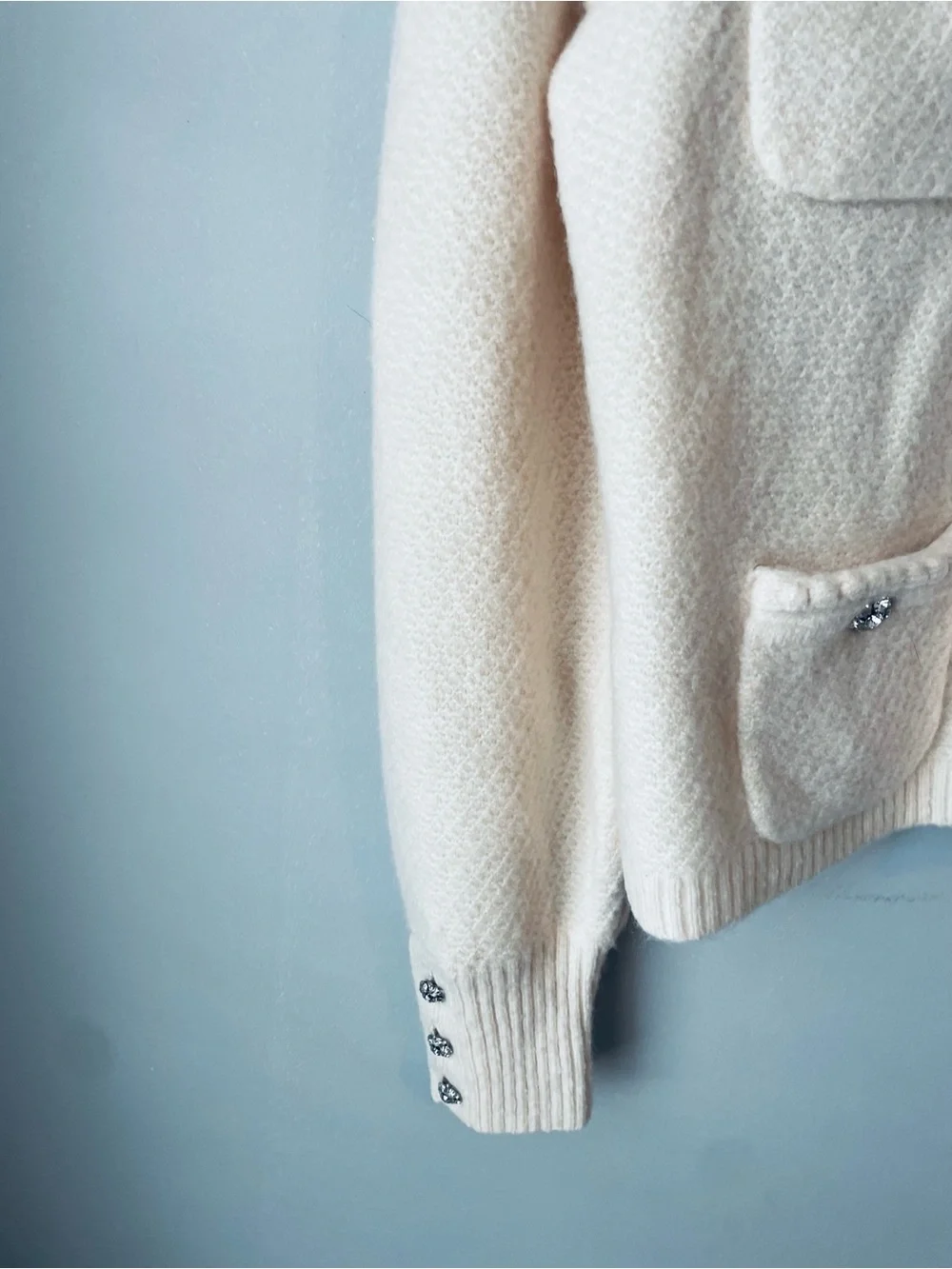 J. Crew Cream Rhinestone Lady Day Cardigan Sweater Jacket